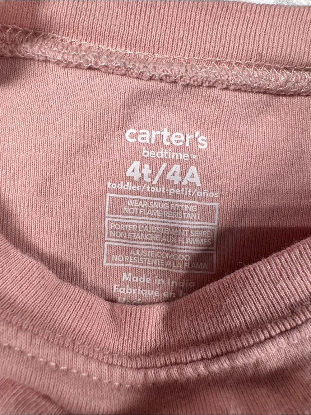 Carter's Girls Pink Bow Print Pajama Sets. Set of 3